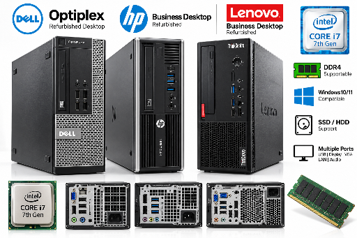 Refb. Dell Optiplex &amp; HP and Lenovo i7 7th gen Desktop CPU with Processor DDR4 Supportable